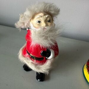 Vintage norcrest Santa Claus  figurine with fur